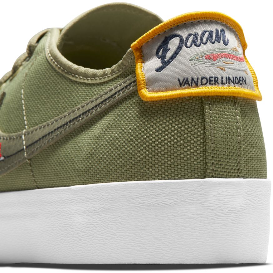 Dusty Olive Daan VanderLinden BLZR Court Nike SB Skateboarding Shoe Detail