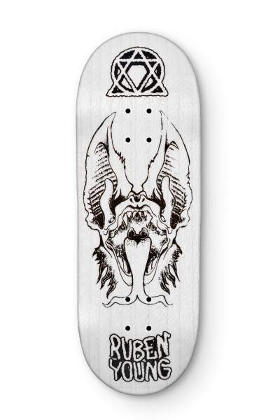 White Ruben Young 7Ply Blackriver Fingerboard Deck