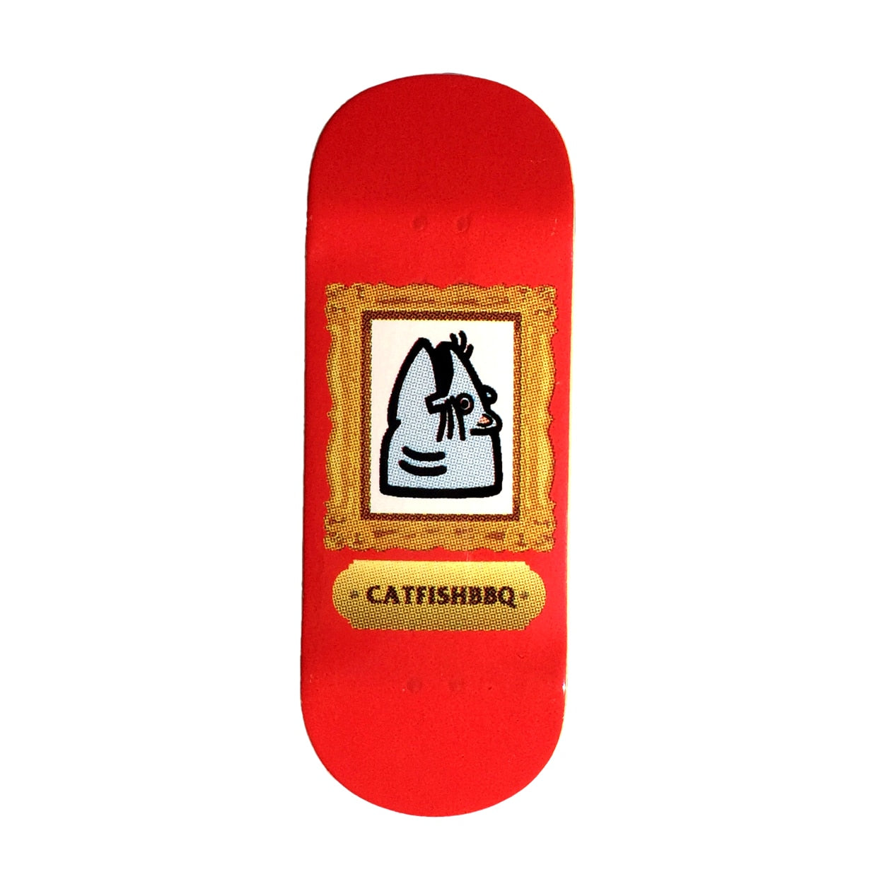 Catfishbbq Red Artshow Fingerboard Deck (Freshwater)