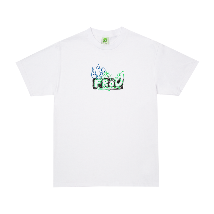 White Chipmunk Logo Frog Skateboard Shirt