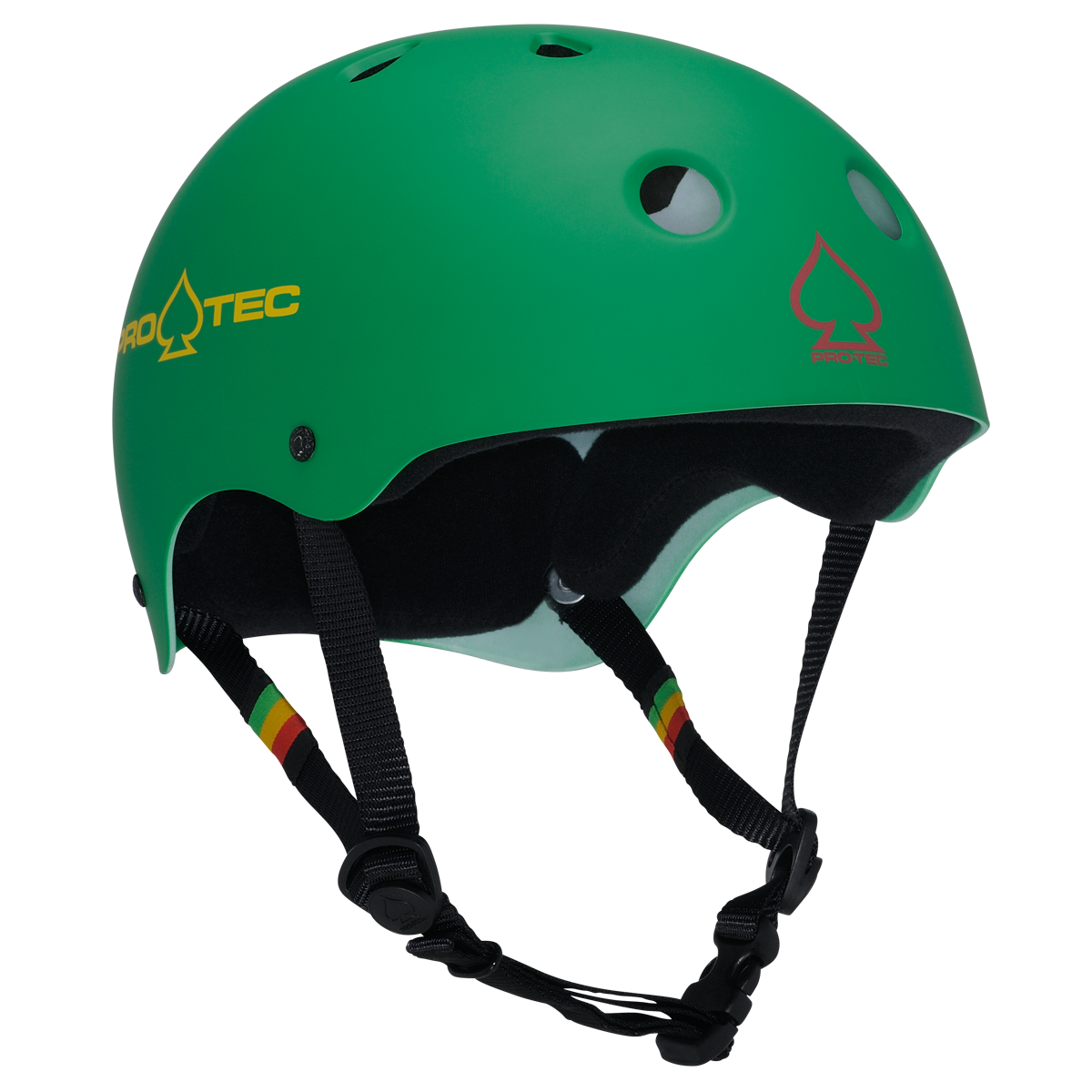 Pro-Tec Classic Skate Helmet- Rubber Rasta Green
