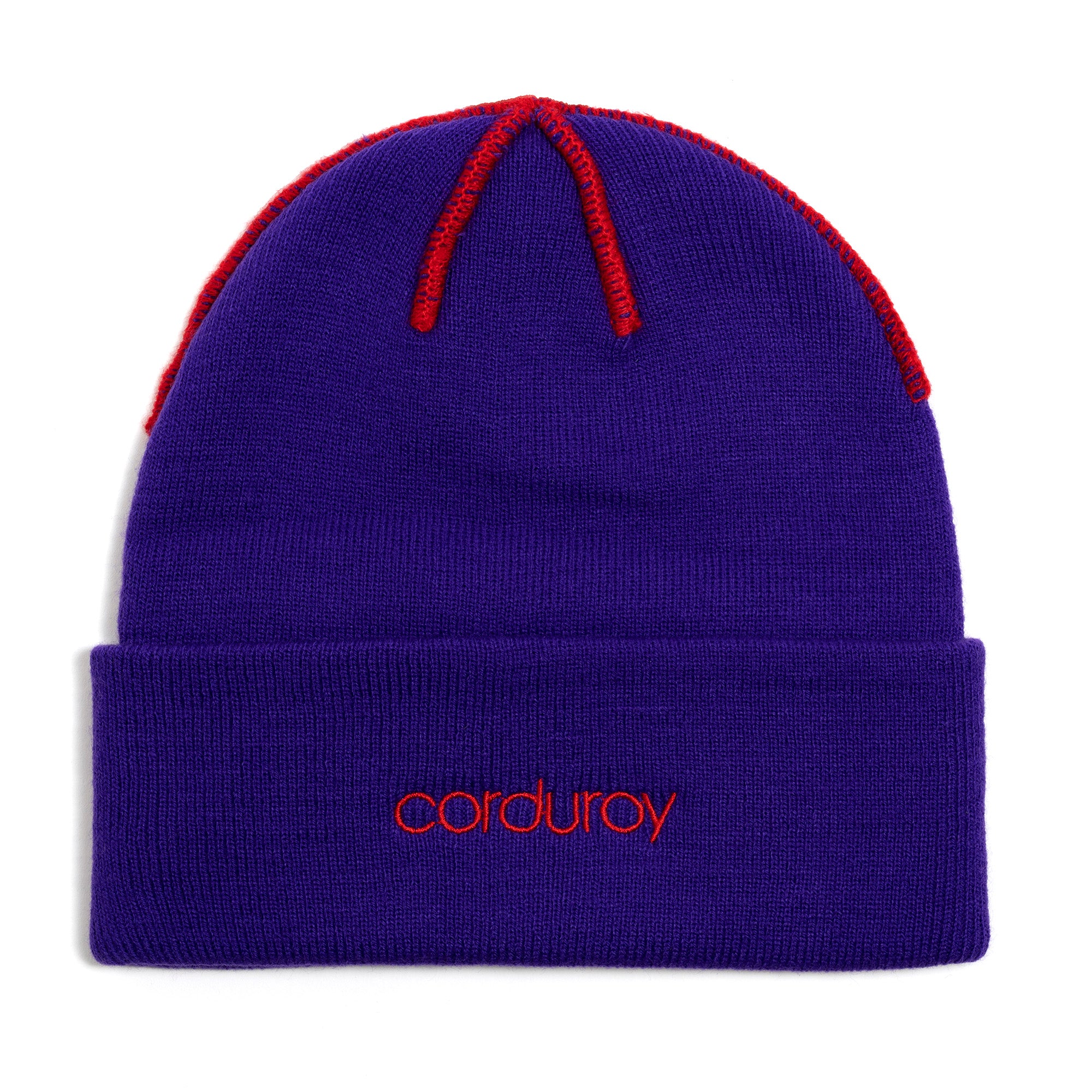 Purple Corduroy Inside Out Beanie