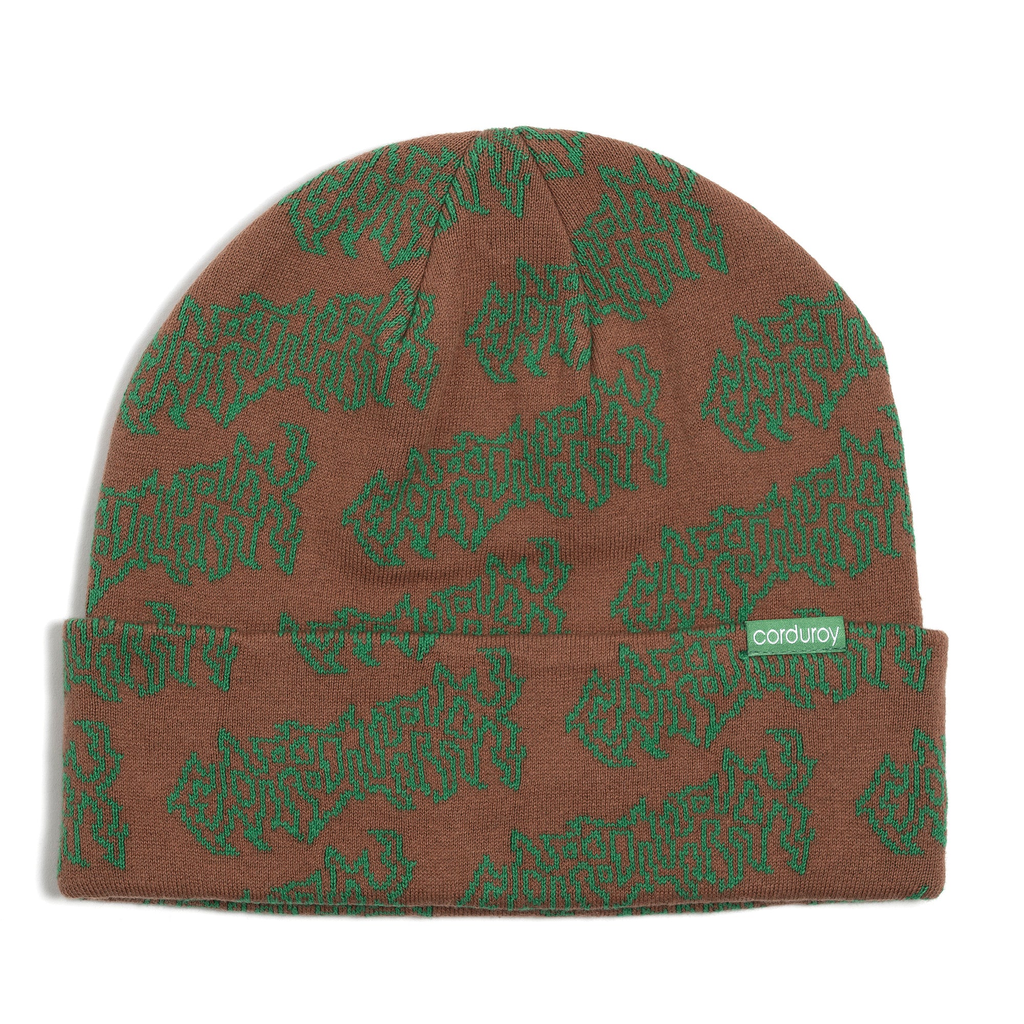 Work Brown Corduroy Paste Beanie