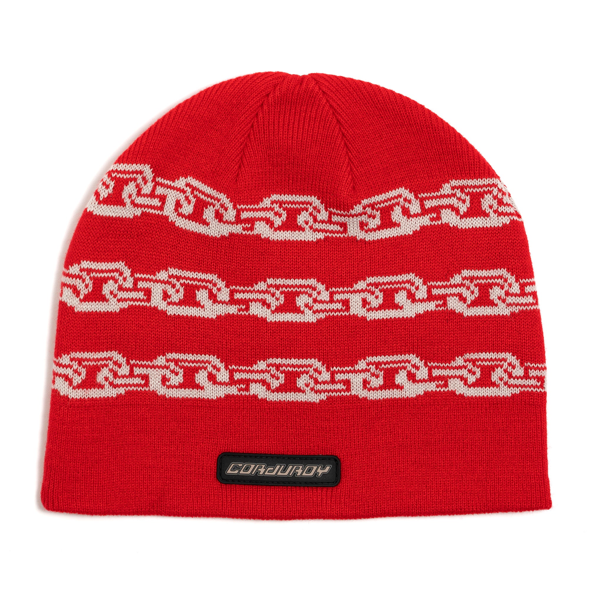 Red Corduroy Shackle Beanie