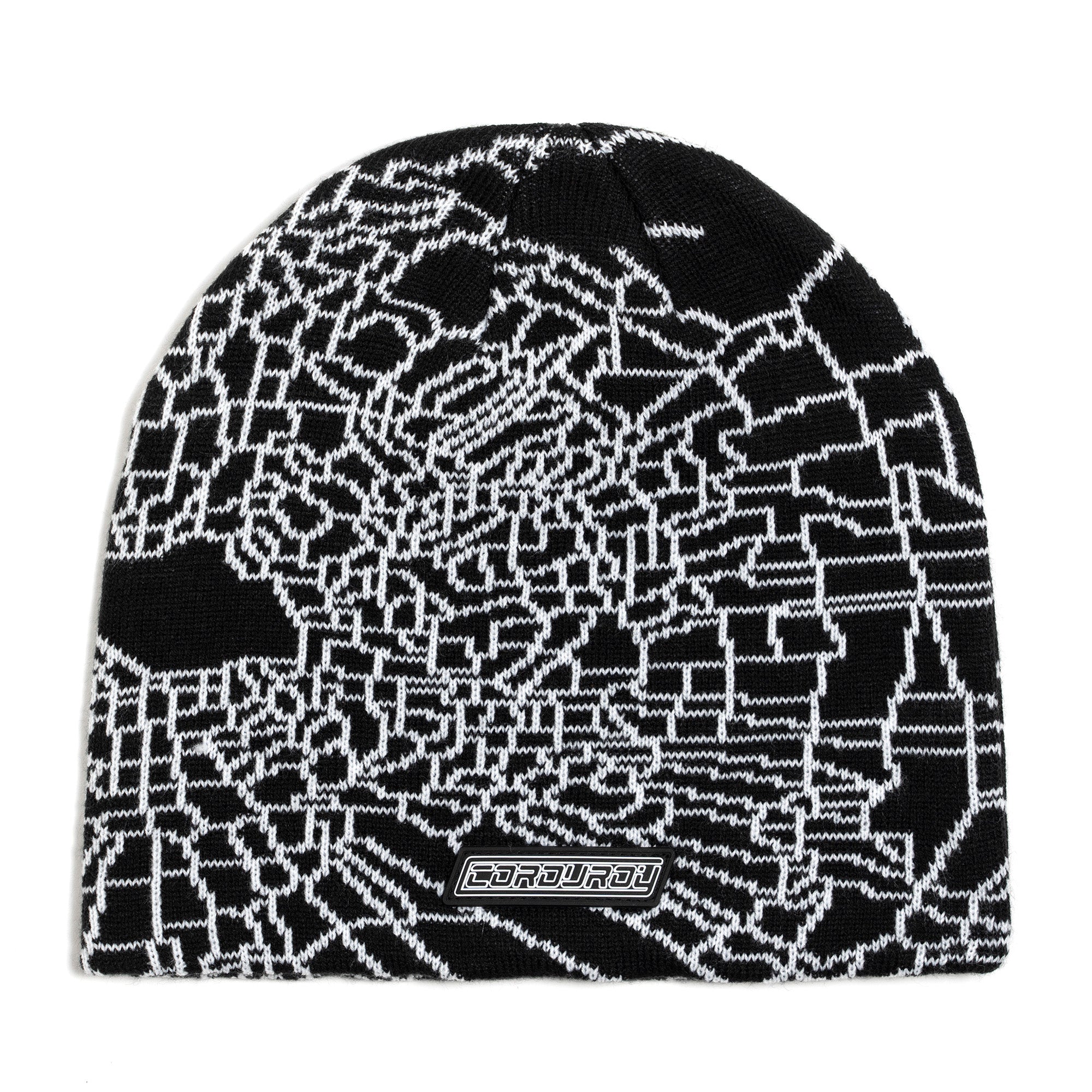 Black Corduroy Shattered Beanie