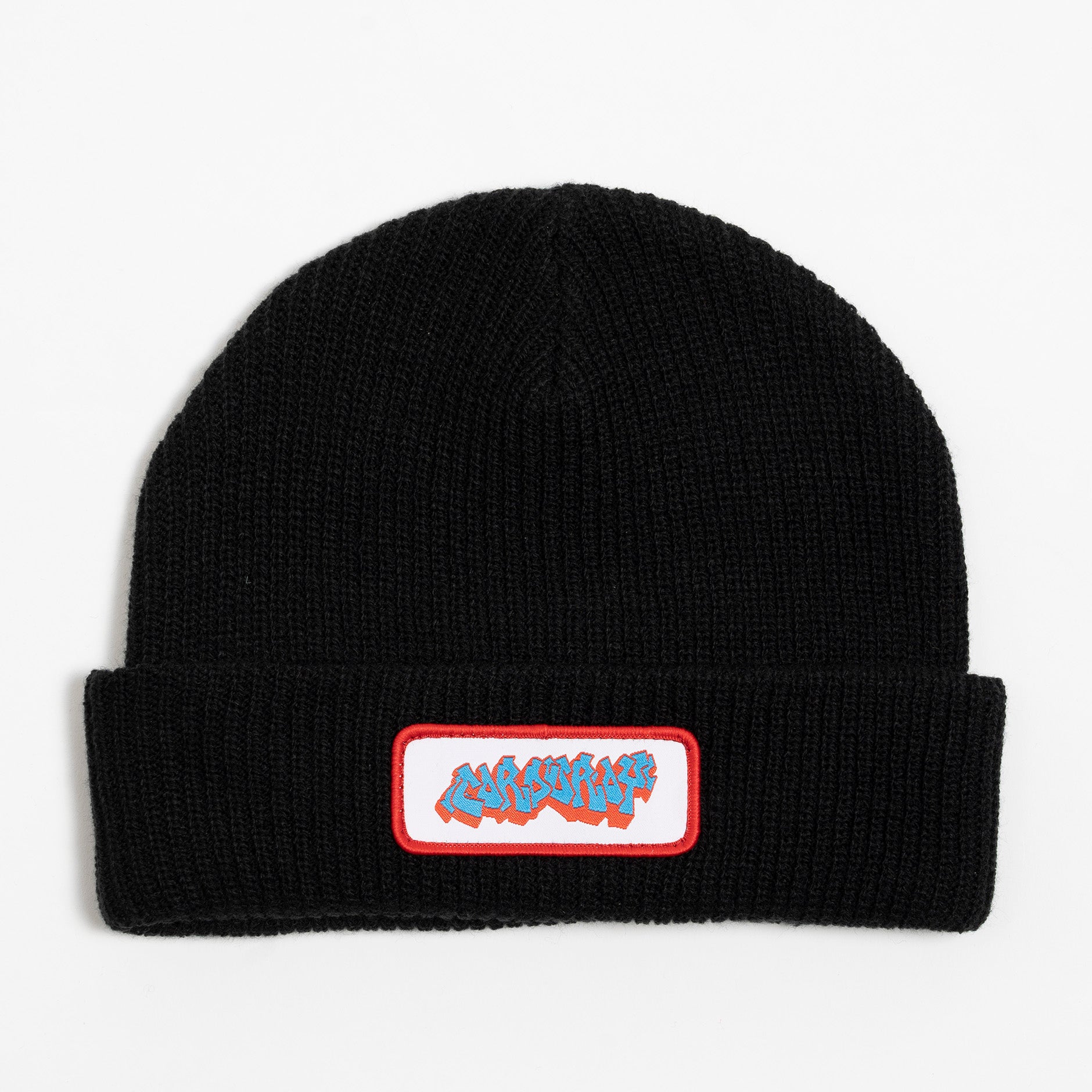 Black Corduroy Tag Beanie