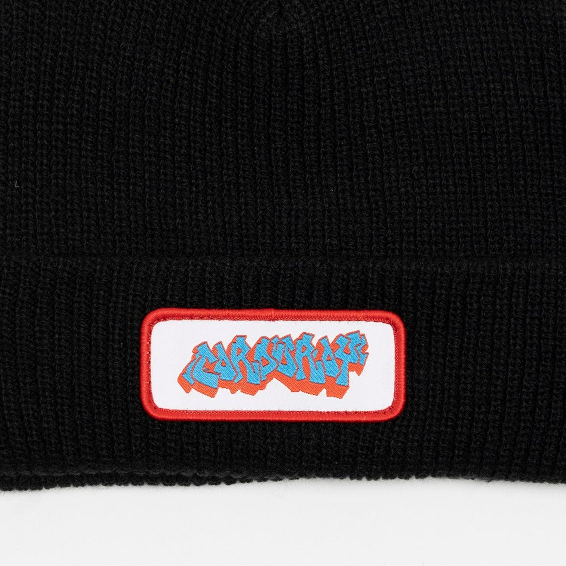 Black Tag Corduroy Beanie Close Up