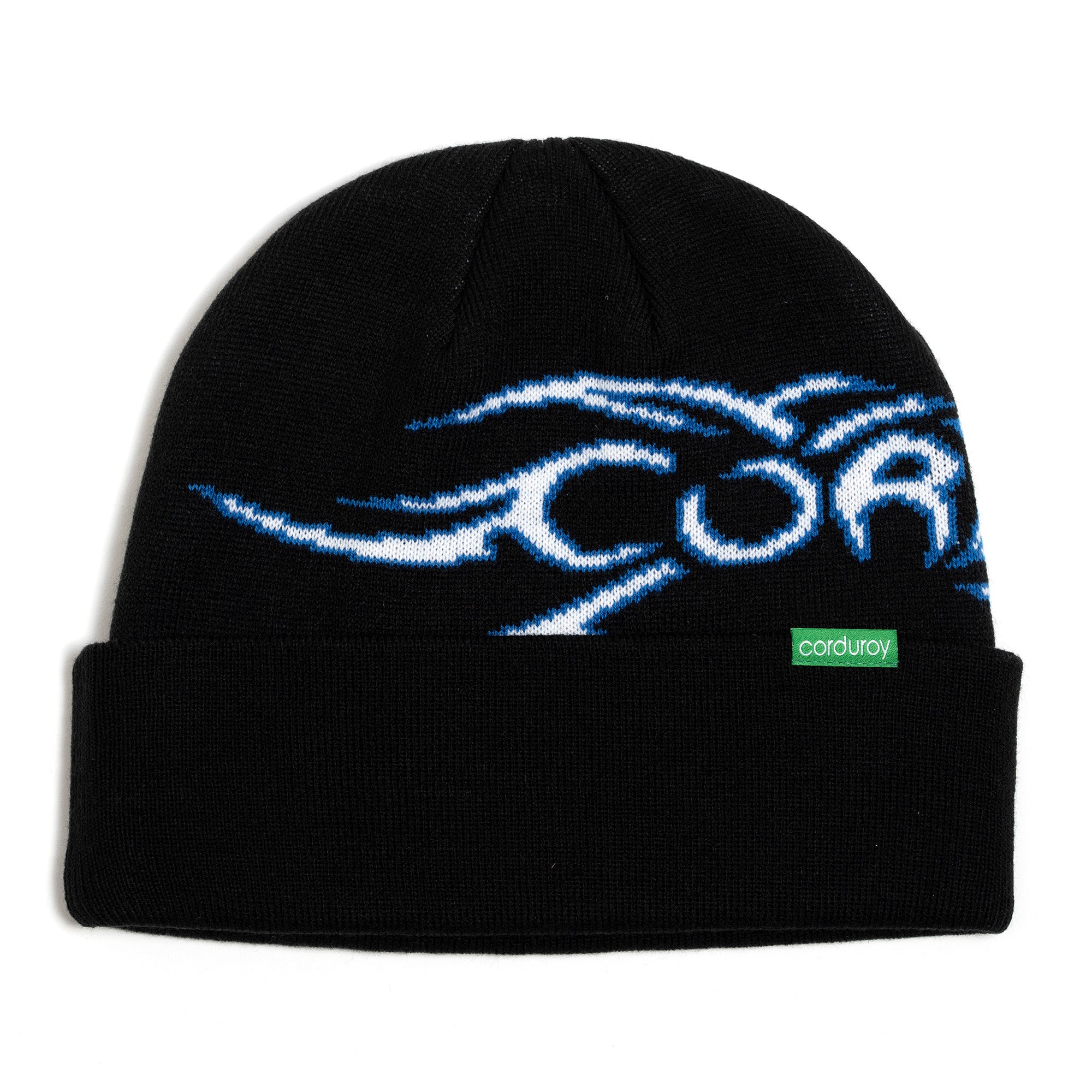 Black Corduroy Tribal Beanie