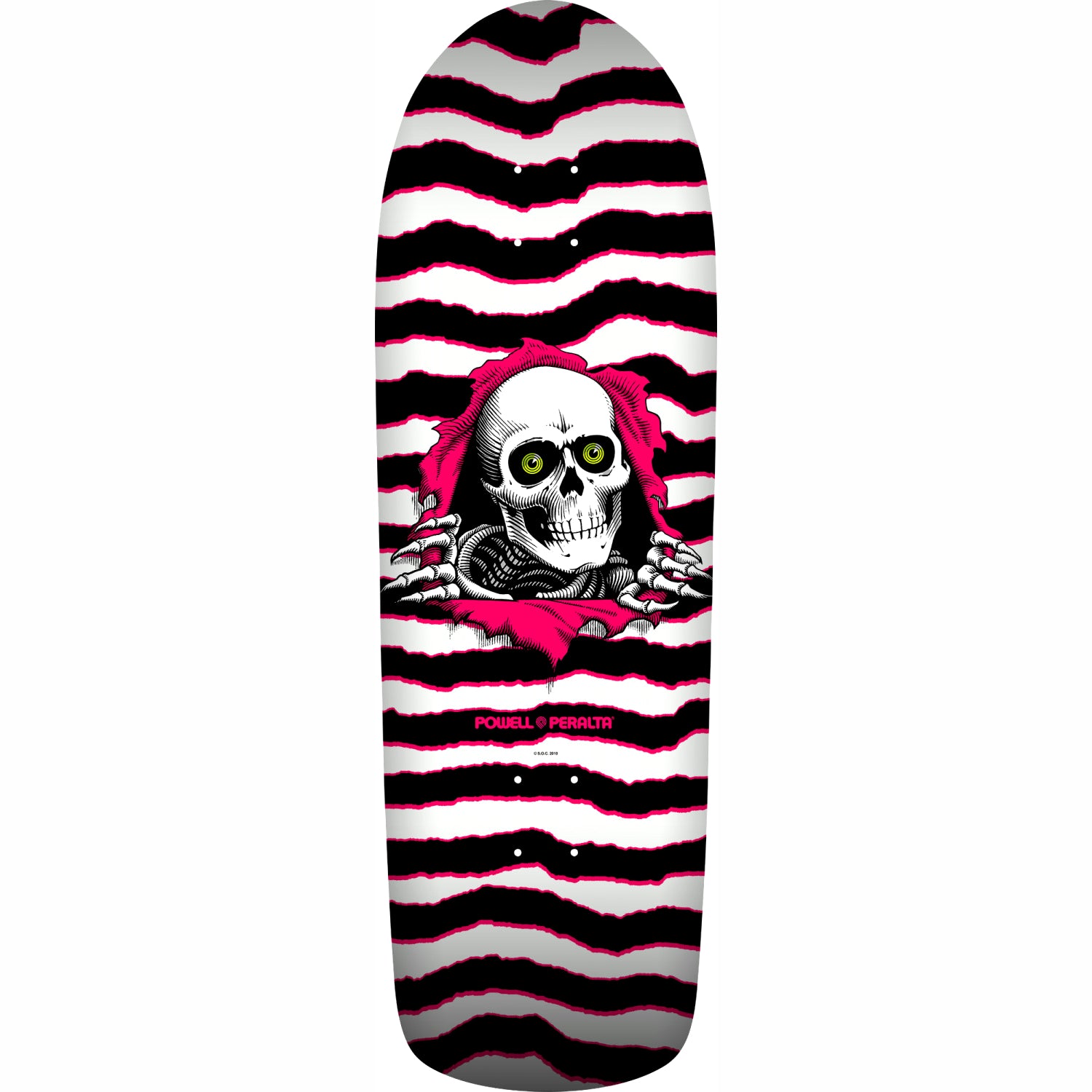 White/Pink Old School Ripper Powell Peralta Skateboard Deck