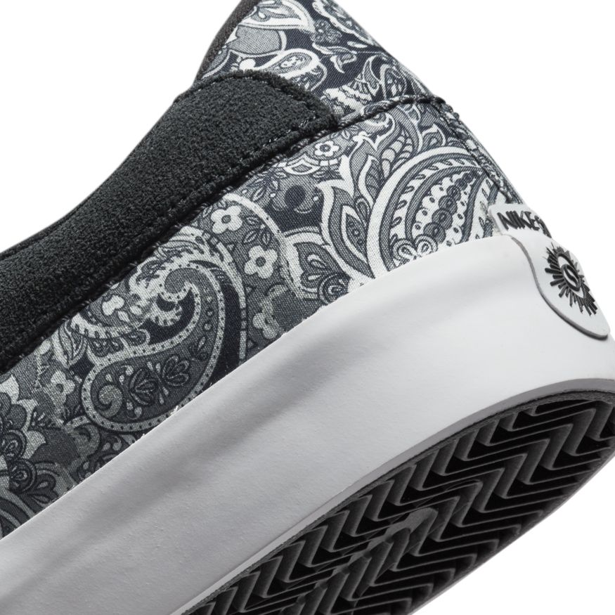 Dark Grey Paisley Shane O'Neill Premium Nike SB Skateboarding Shoe Detail
