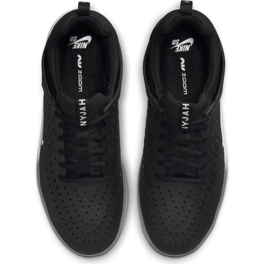 Black/White Nike SB Nyjah 3 Shoes Top View