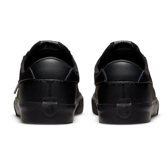 Premium Black Leather Shane O'Neil Nike SB Skateboarding shoe Back
