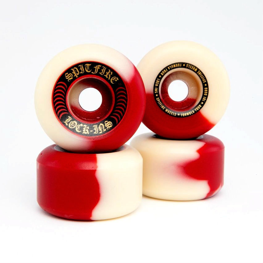 Spitfire Formula Four 101D Lock-Ins Swirl Fire Red/Natural Skateboard Wheels