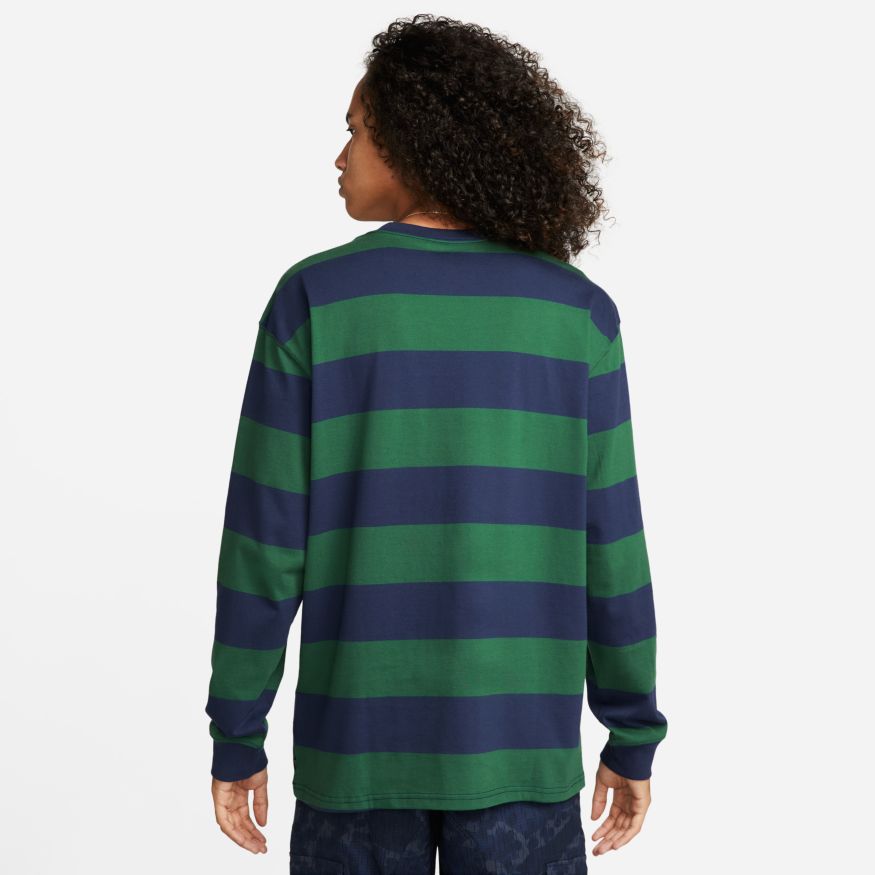 Navy/Green Striped Long Sleeve Nike SB Shirt Back