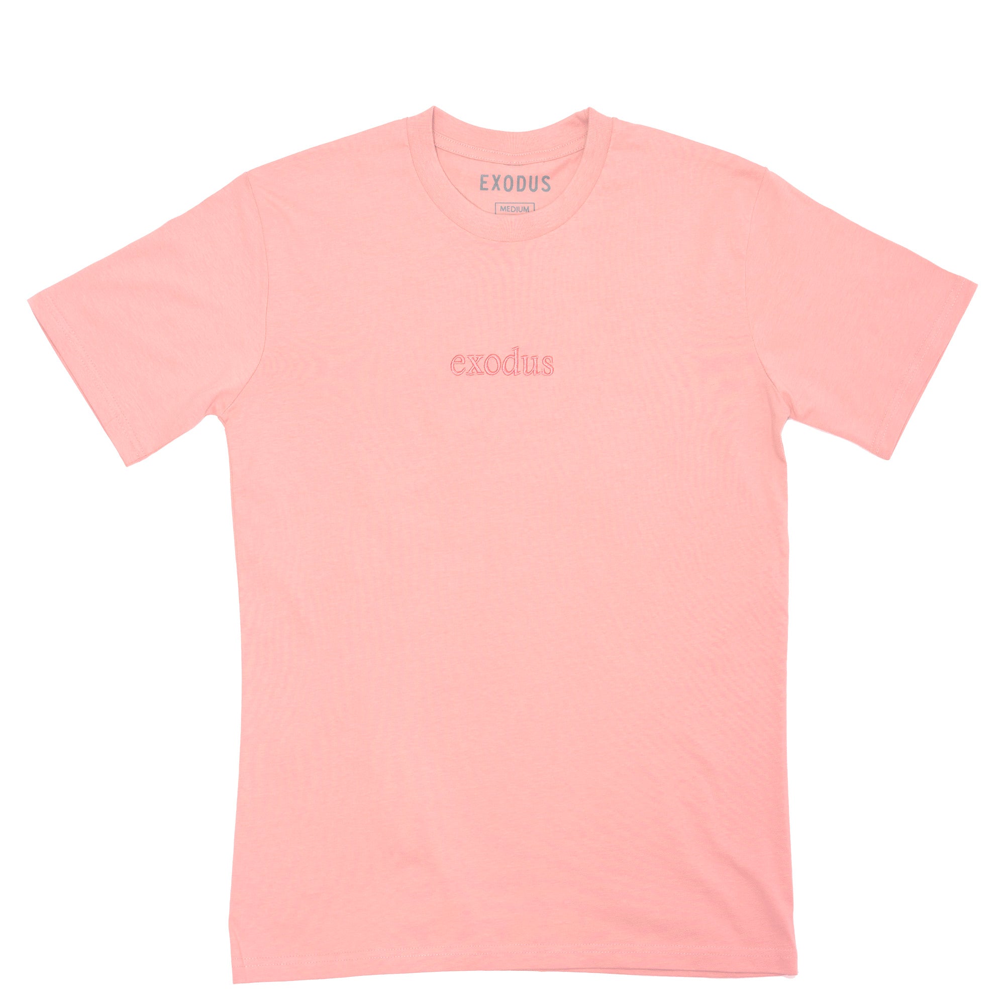 Exodus Clean Embroidered Premium Tee - Pale Pink