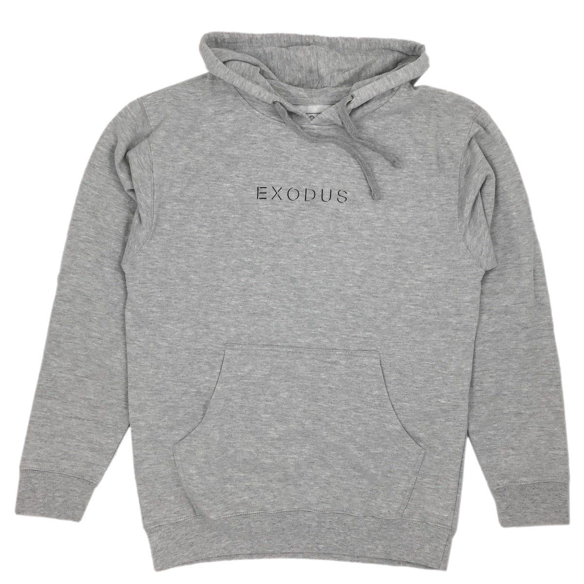 Exodus Offset Center Print Pullover Hoodie - Heather Grey