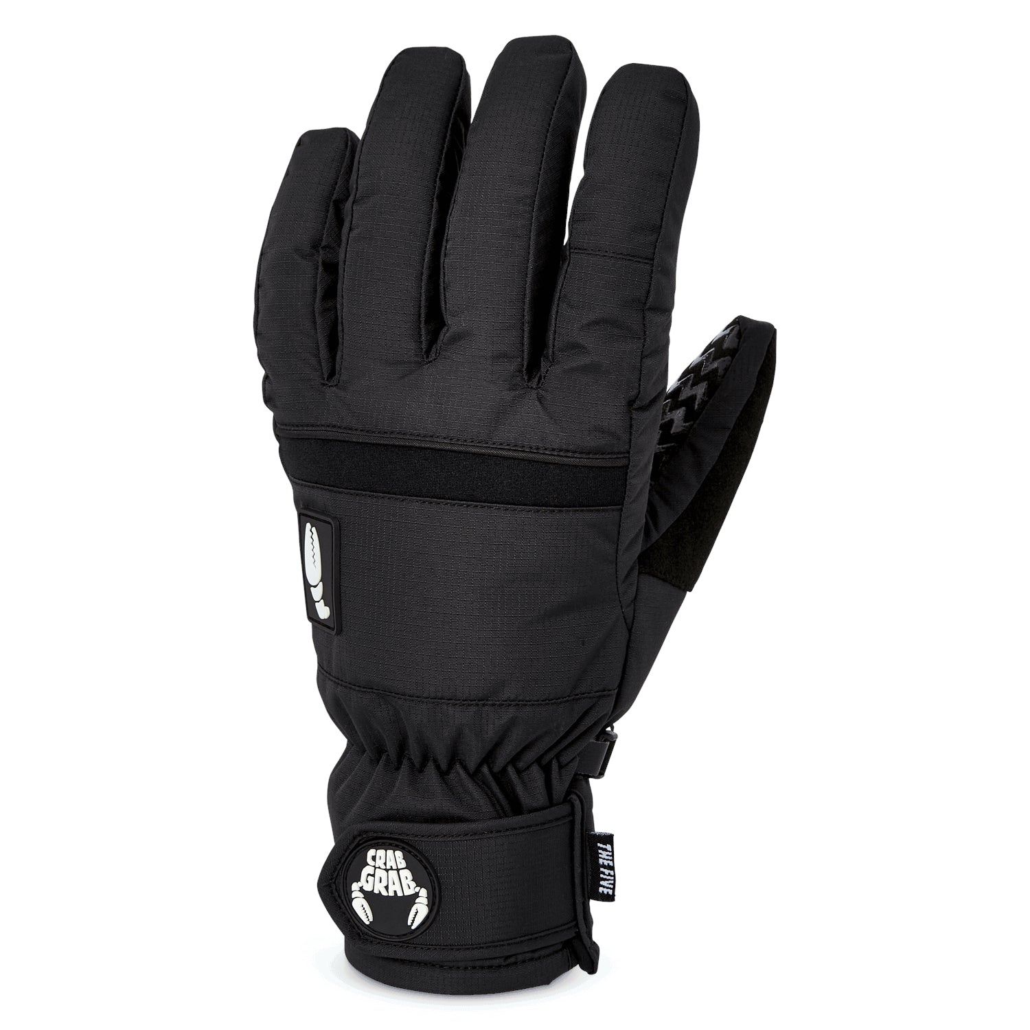 Black The Five Crab Grab Snowboarding Gloves