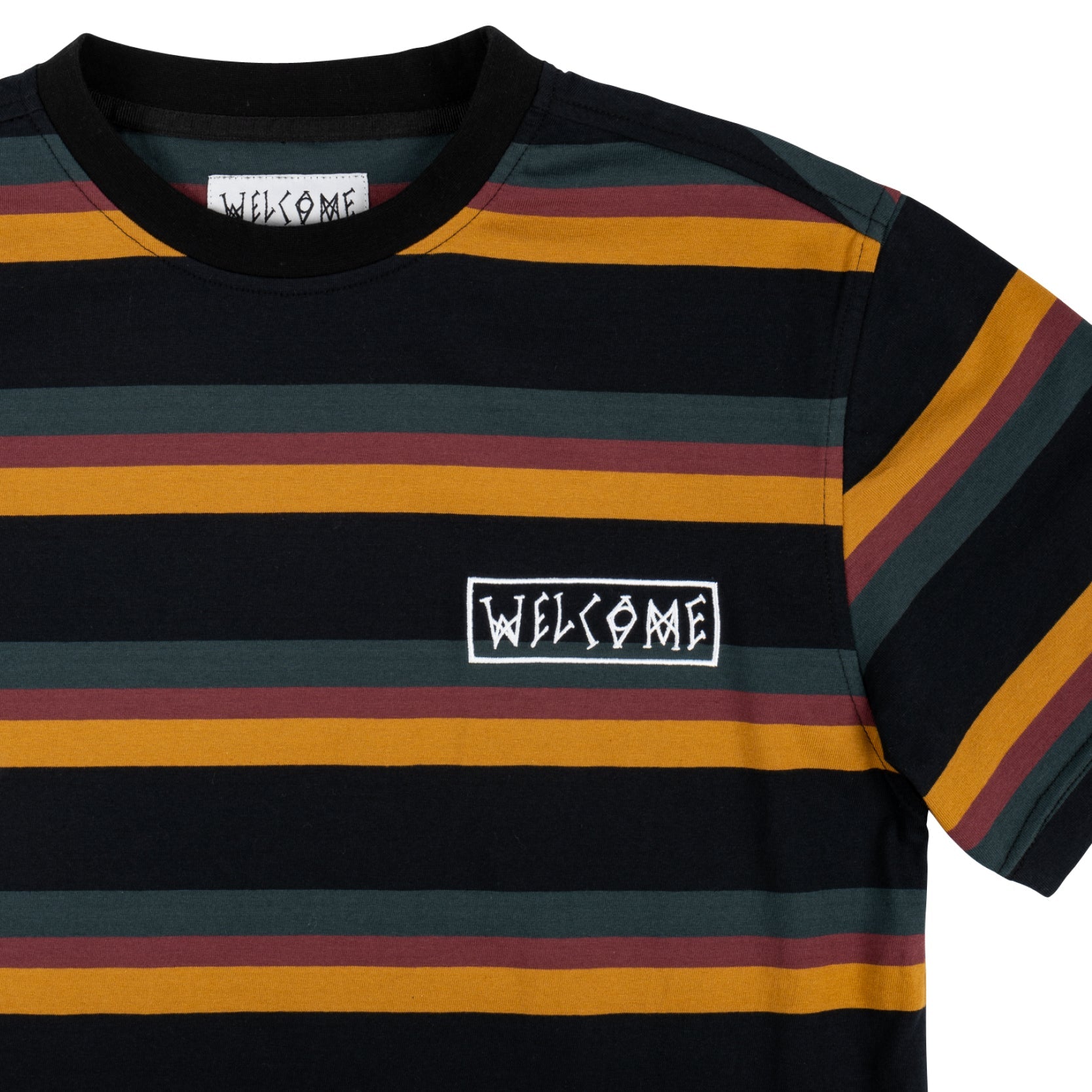 Medius Stripe Welcome Skateboards T-Shirt Detail