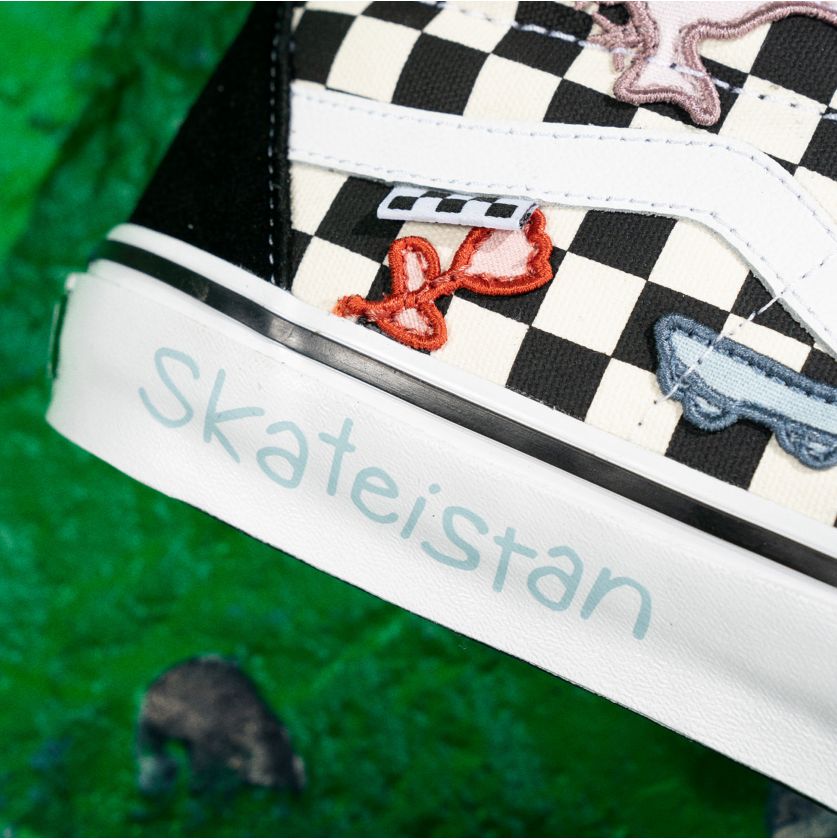 Skateistan Checkerboard Skate Sk8-hi Vans Skateboarding Shoe Detail