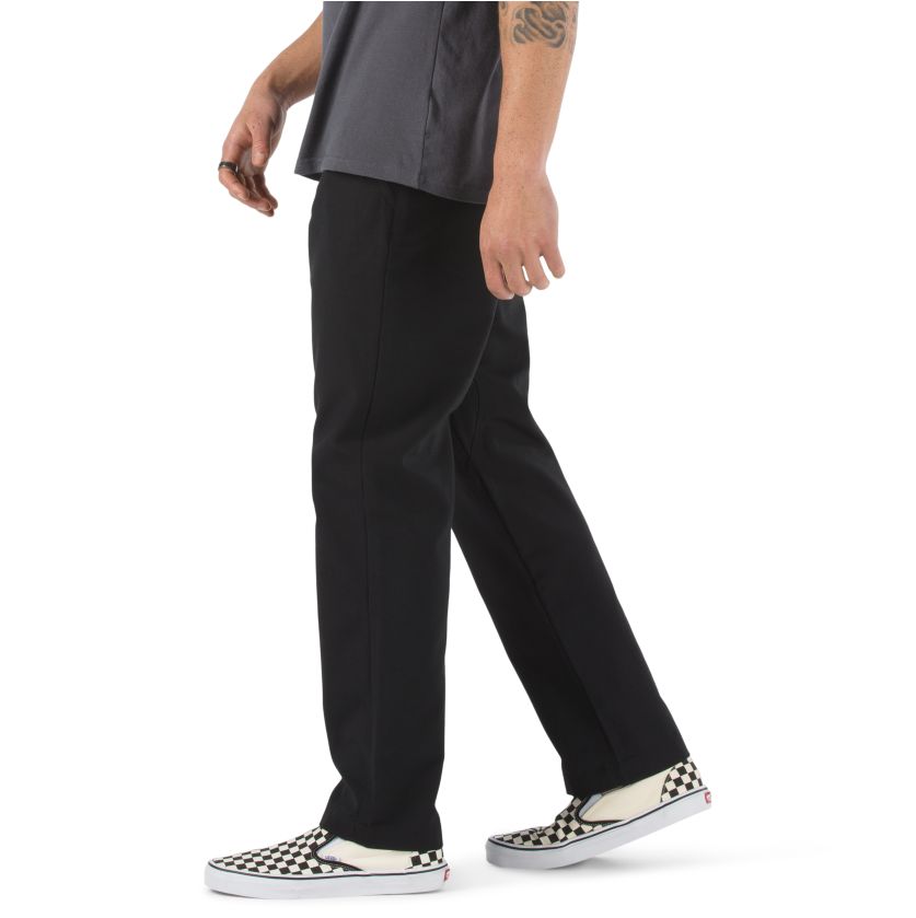 Black Relaxed Taper Vans Chino Glide Pants Side