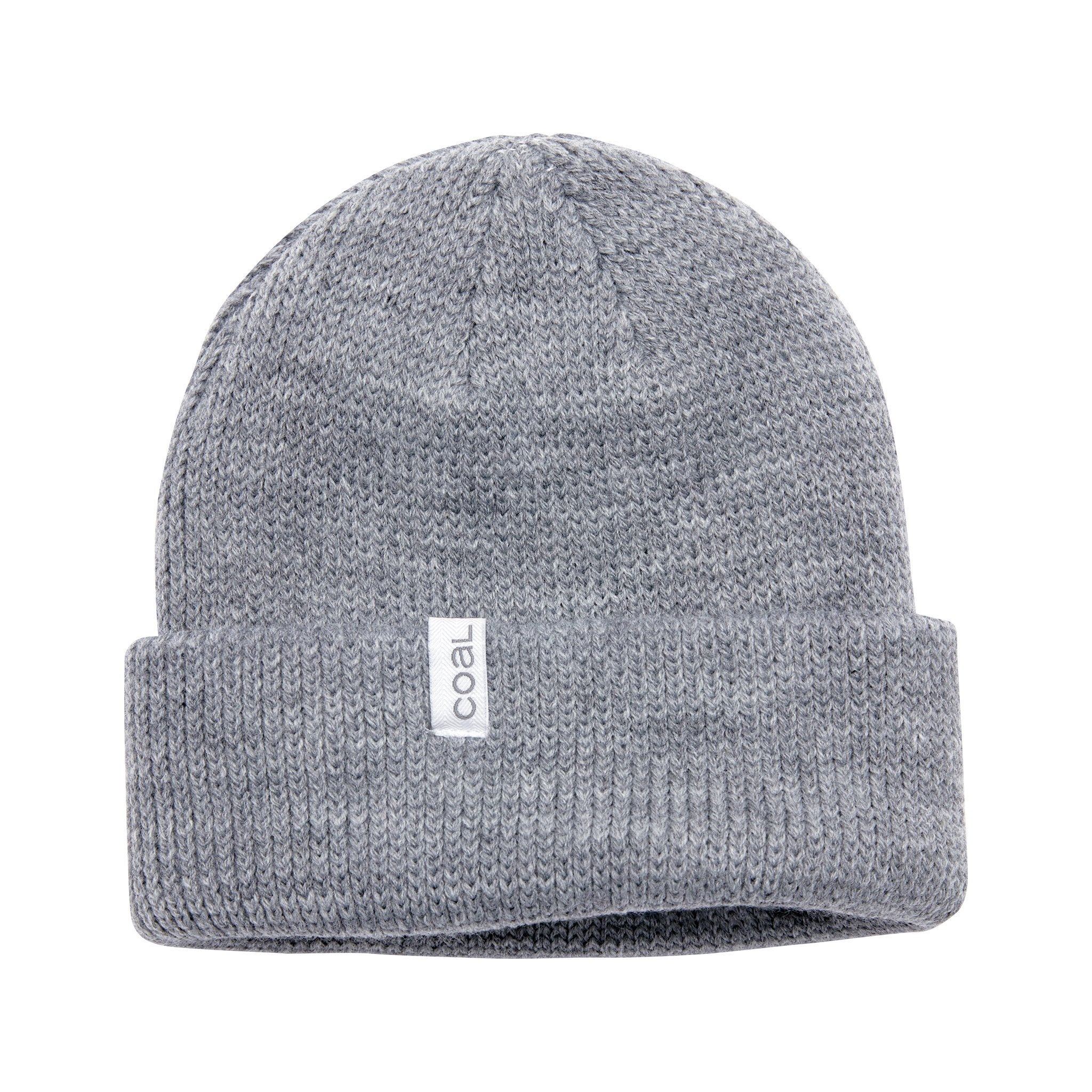 Heather Grey Thick Knit Frena Coal Cuff Beanie