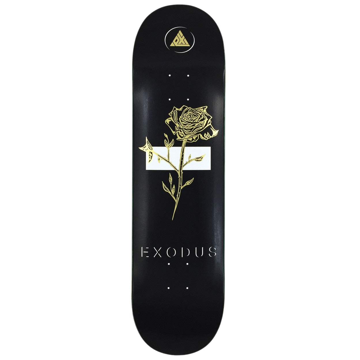 Exodus Anoixi Foil Rose Full Shape Skateboard Deck - Black/Gold