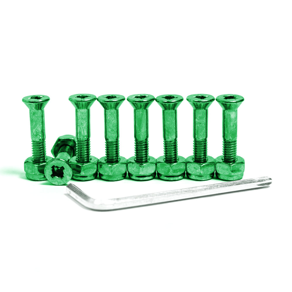 Green Combo Phillips or Allen Skateboard Hardware