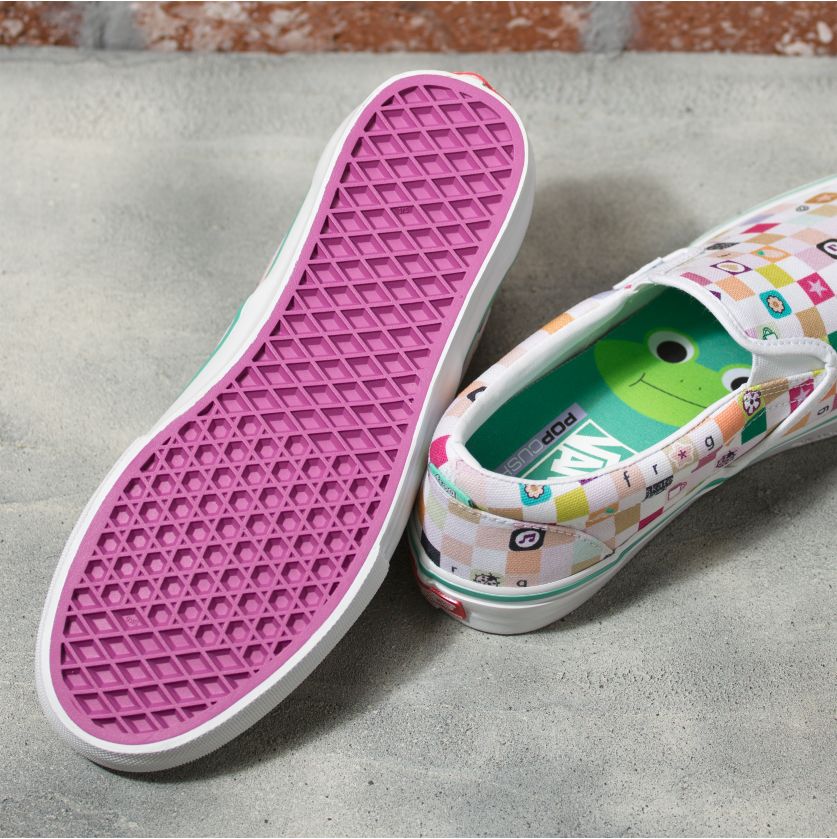 White Frog Skateboard Skate Slip-On Vans Skateboard Shoe Bottom