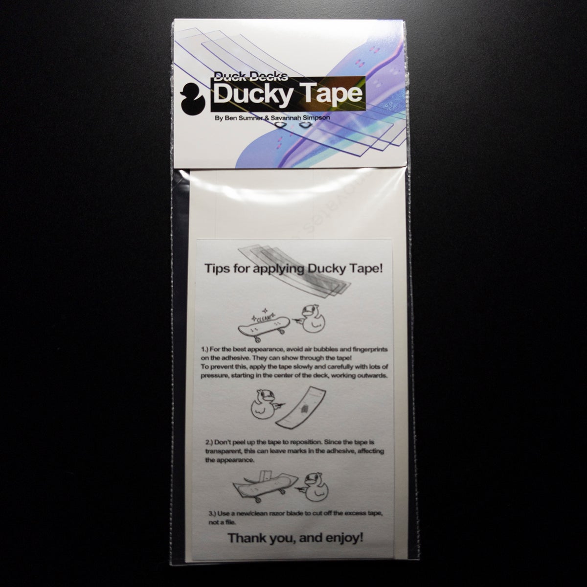 Clear Ducky Tape Fingerboard Grip