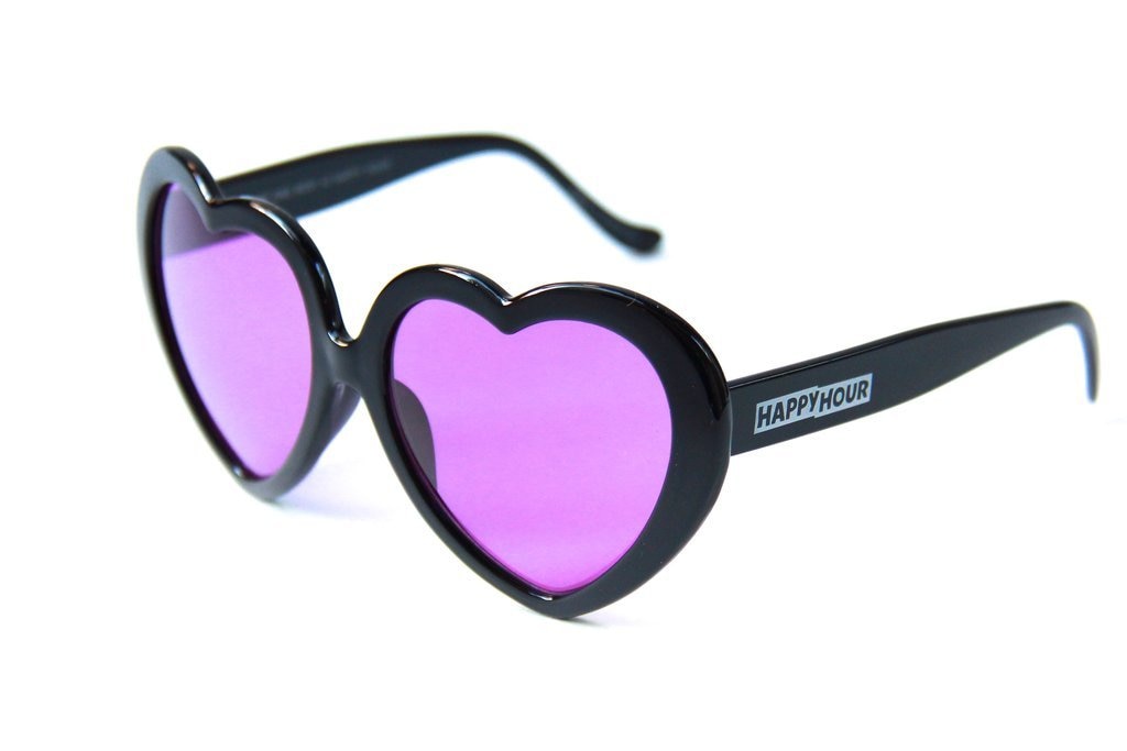 Happy Hour Heart Ons Shades - Black