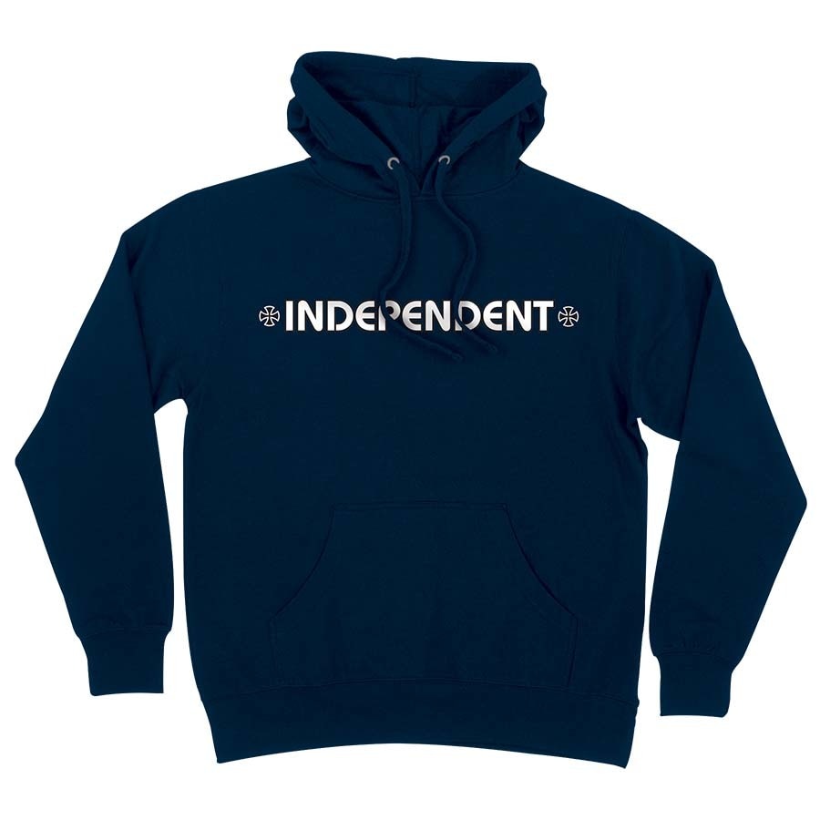 Independent Bar/Cross Regular Pullover hoodie - Navy