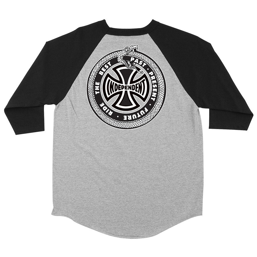 Independent Past- Present- Future 3/4 Sleeve Tee - Grey/Black