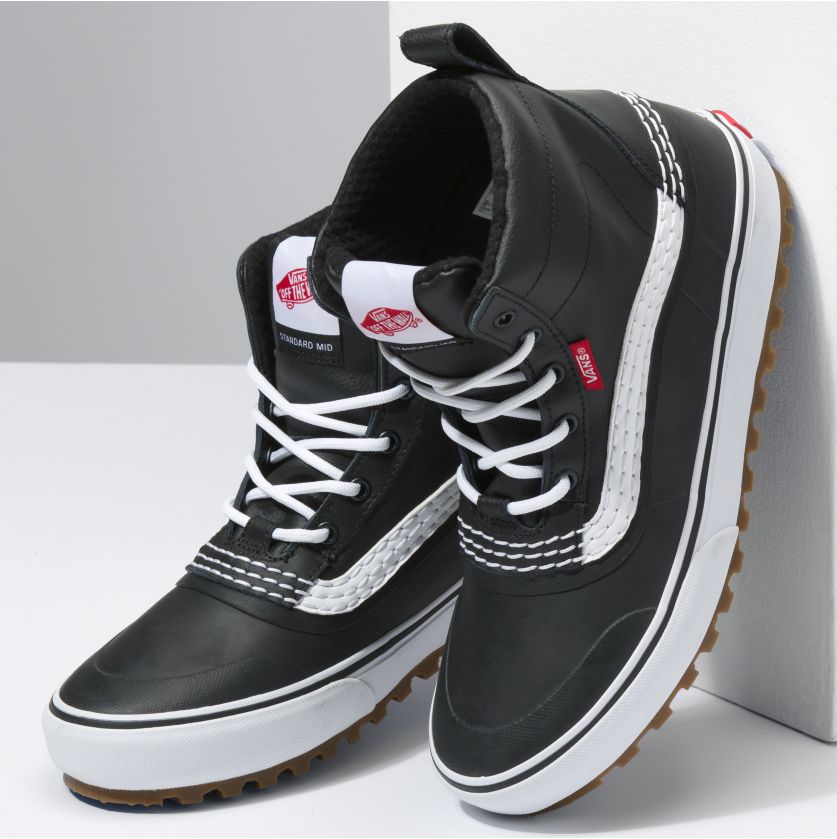 Black /White Standard Mid MTE Vans Snow Boots Side