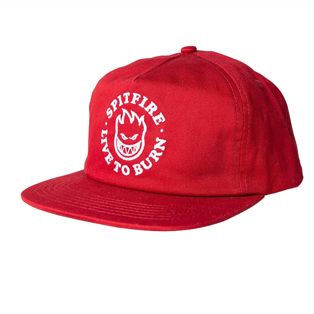Red/White Live To Burn Spitfire Wheels Snapback
