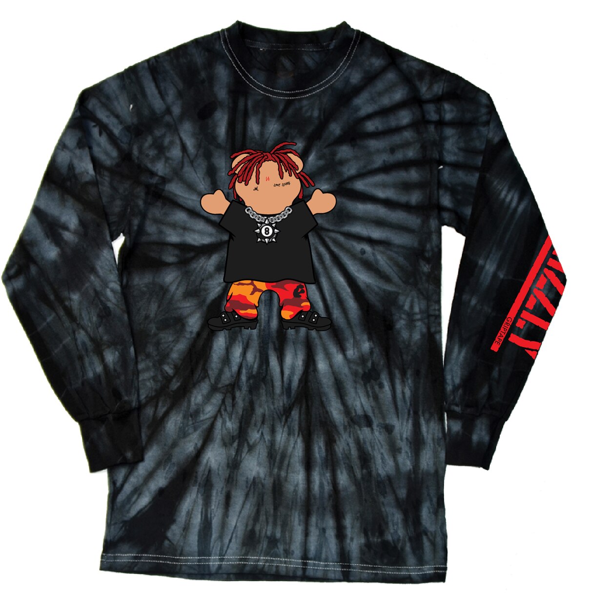 Grizzly Lil' Red Tye Dye Long Sleeve Tee - Black