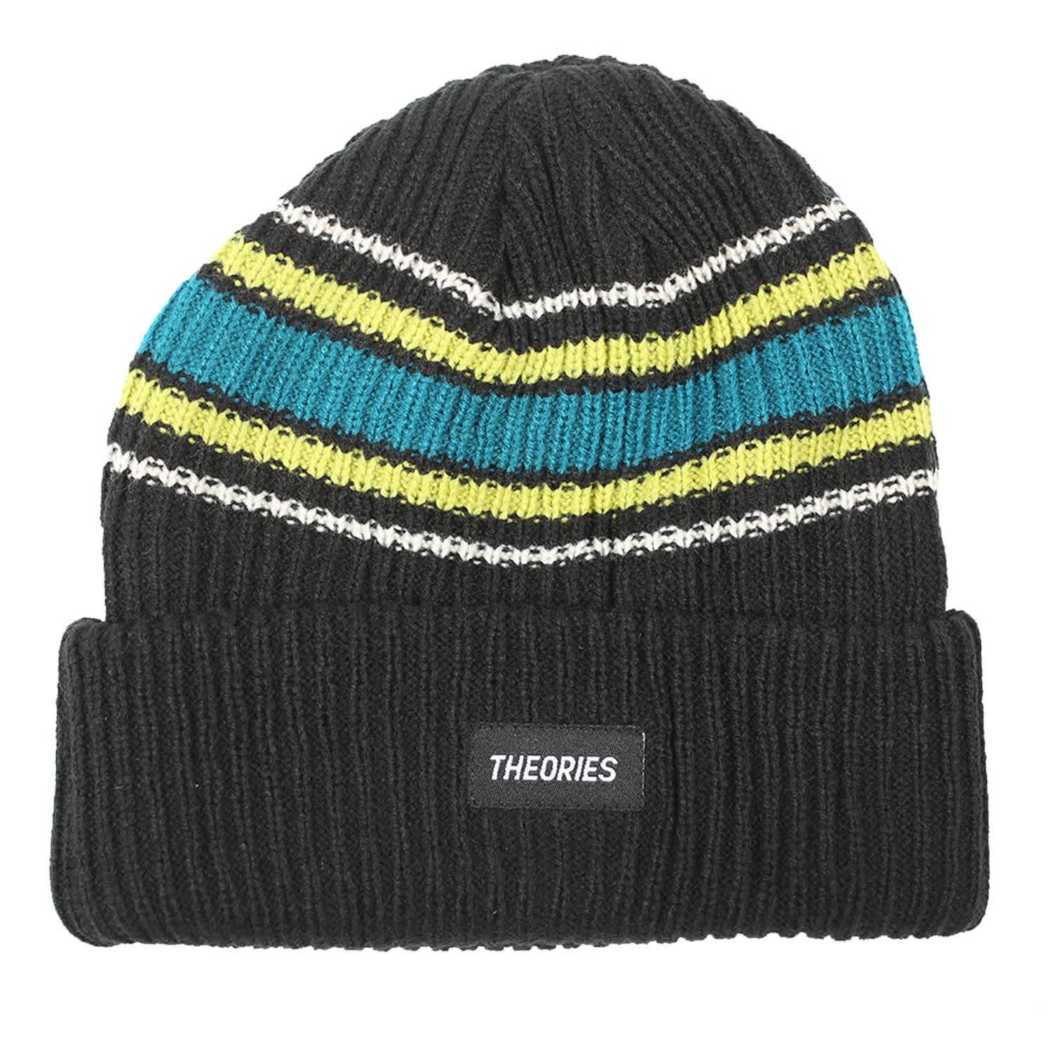 Black Burst Stripe Theories Brand Beanie