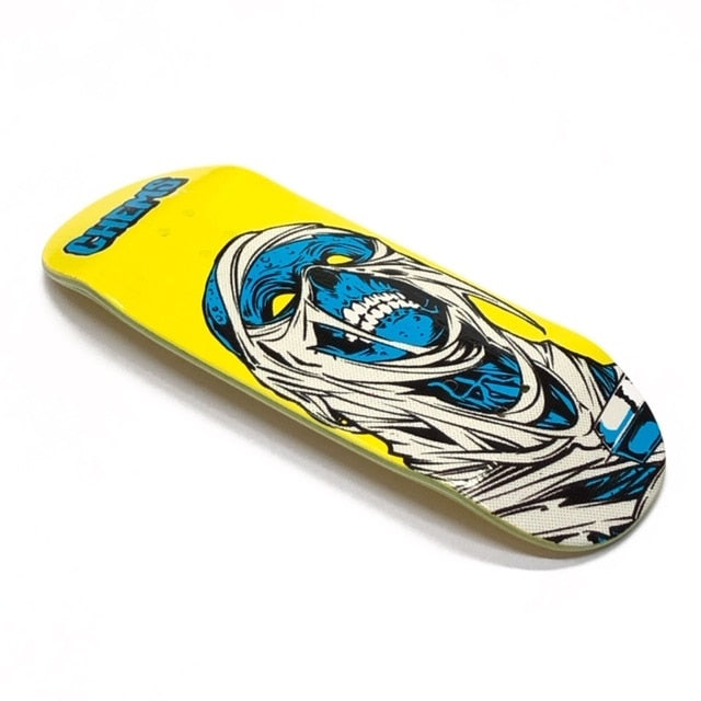 Chems x DK Blue/Yellow Mummy Fingerboard Deck - Street