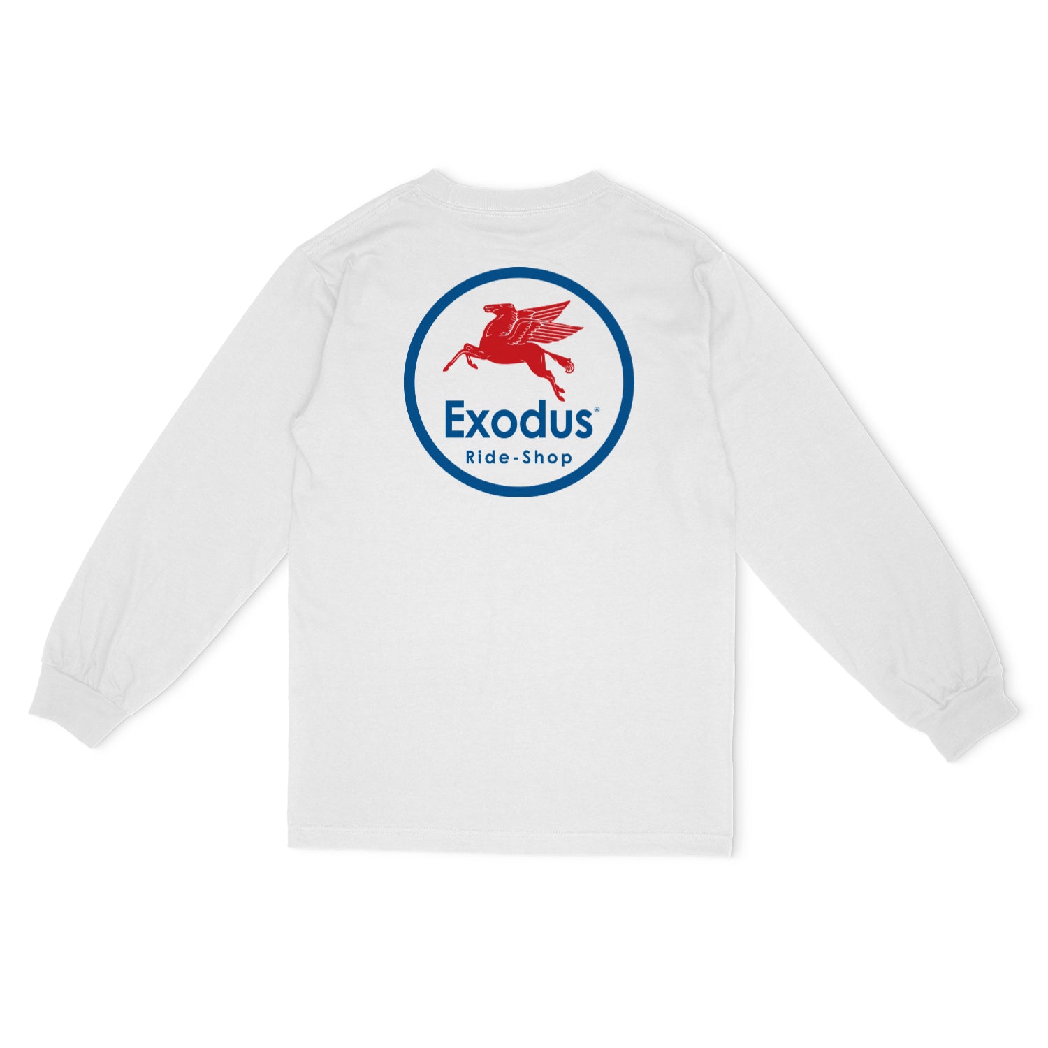 White Exodus Pegasus Long Sleeve Tee Back