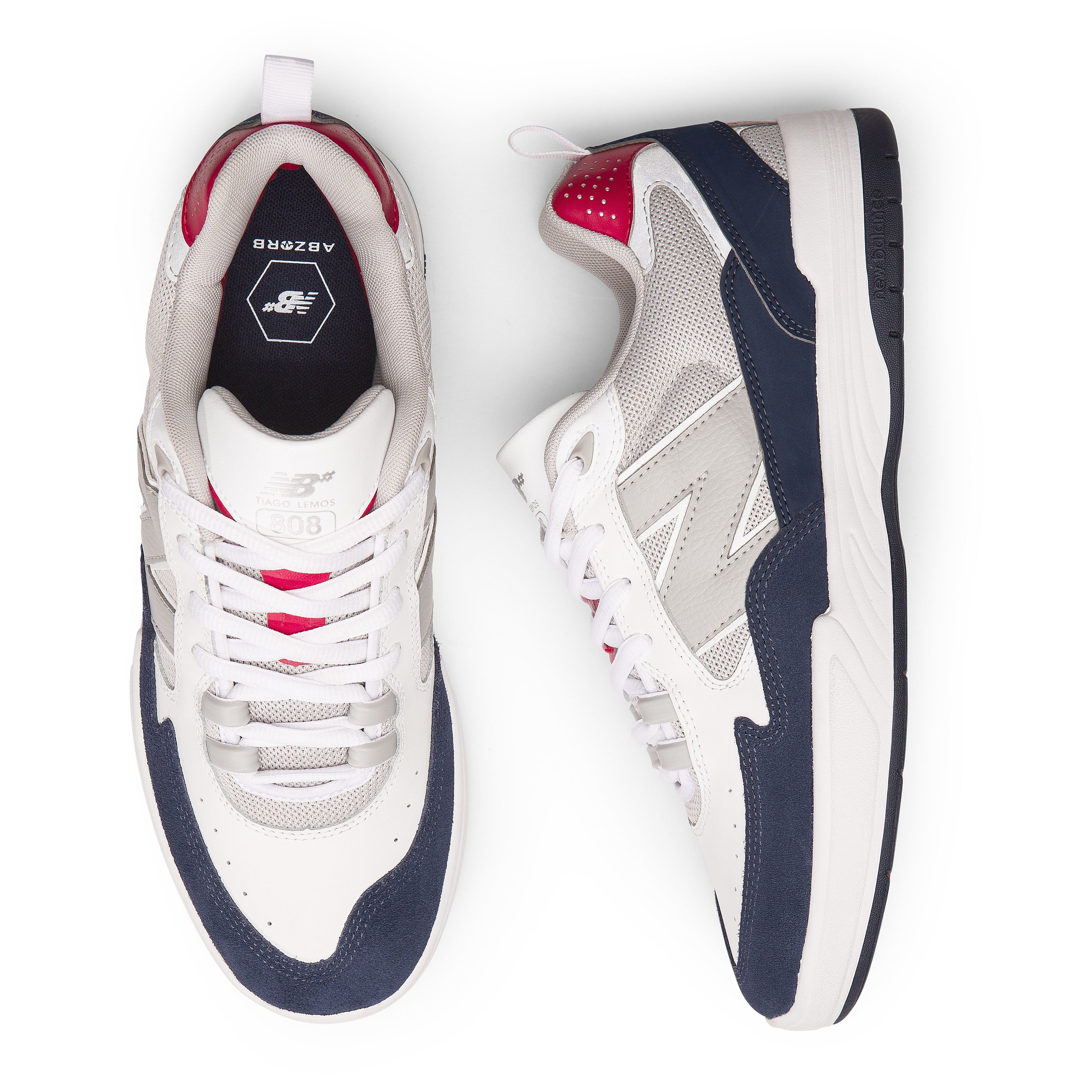 White/Navy Tiago Lemos NM808 NB Numeric Skateboard Shoe Top