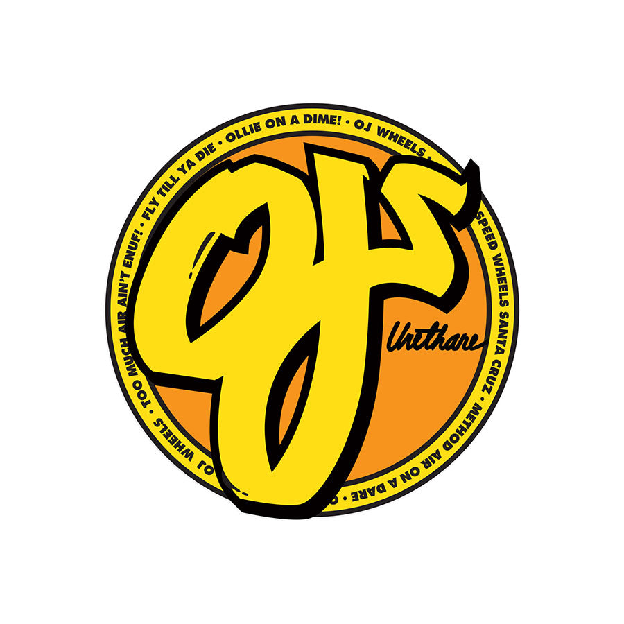 3" Round Clear Mylar OJ Wheels sticker.