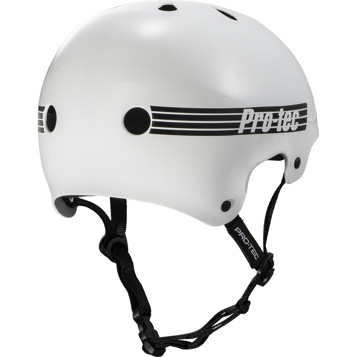 Gloss White Old School Skate Pro-Tec Helmet Back