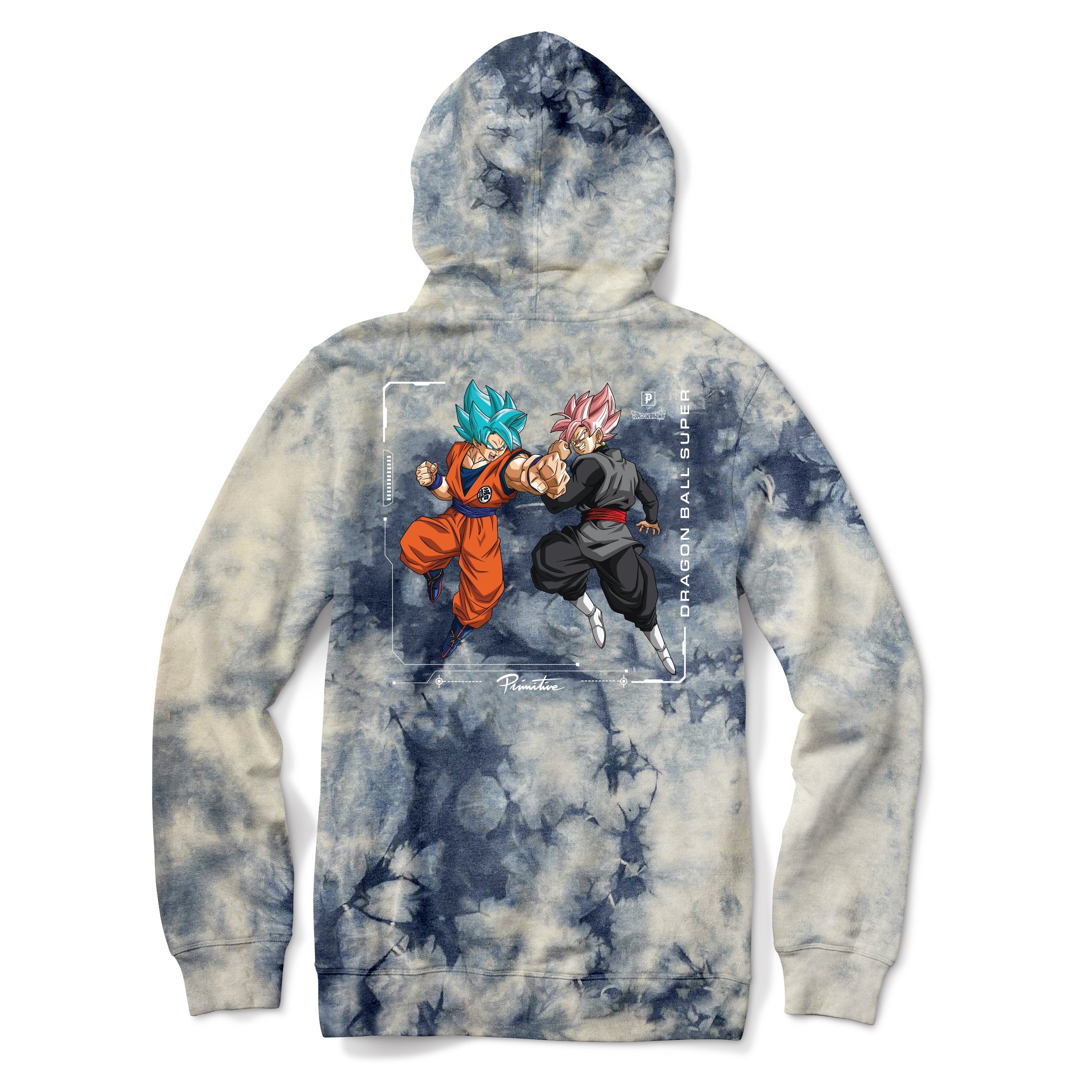 Goku Versus DBZ Super x Primitive Skate Washed Hoodie Back