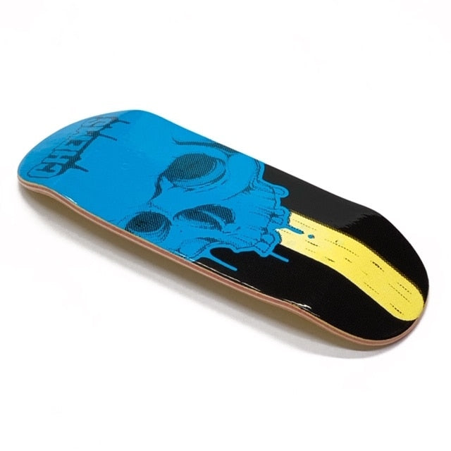 Chems x DK Blue Pop Sick Skull Fingerboard Deck - Street Shape
