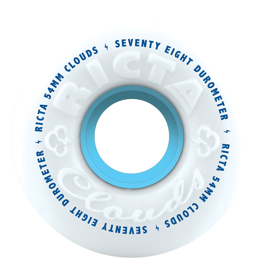 78A White Ricta Clouds Skateboard Wheels