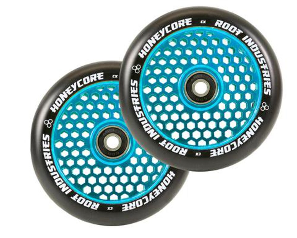 Root Industries HoneyCore Scooter Wheels - Black/Blue (Set of 2)