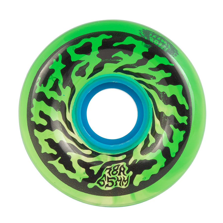 65mm Transparent Green 78A Swirly Slime Balls Cruiser Wheels