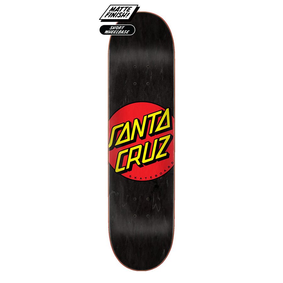 Black 8.25 Classic Dot Santa Cruz Skateboard Deck
