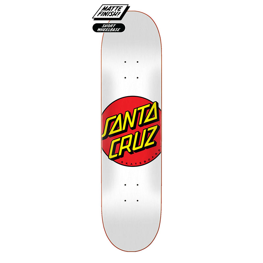 8.0 White Classic Dot Santa Cruz Skateboard Deck