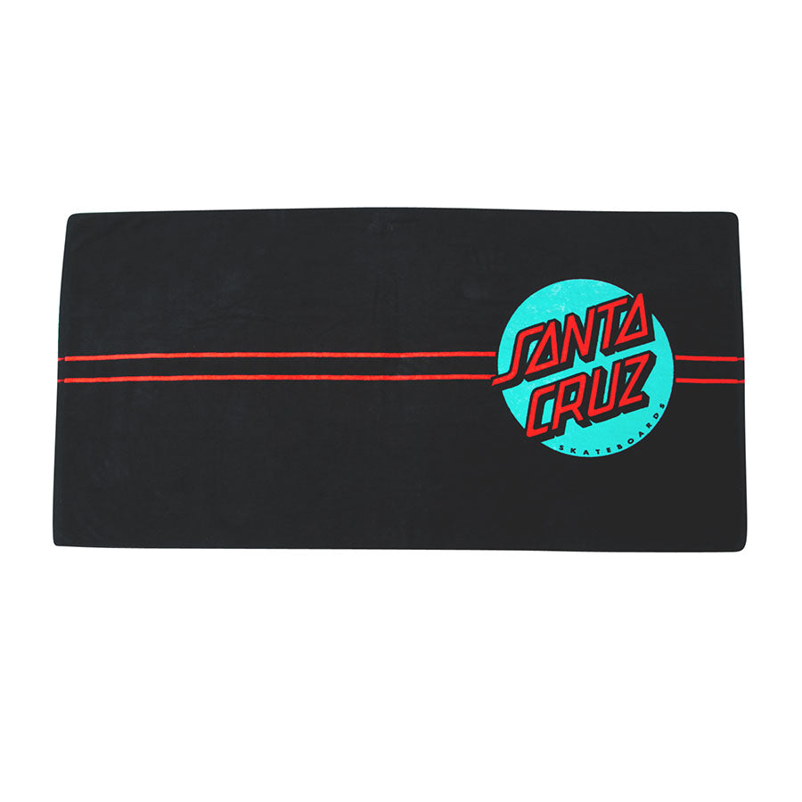 Black with Teal Classic Dot Santa Cruz Beach Towel