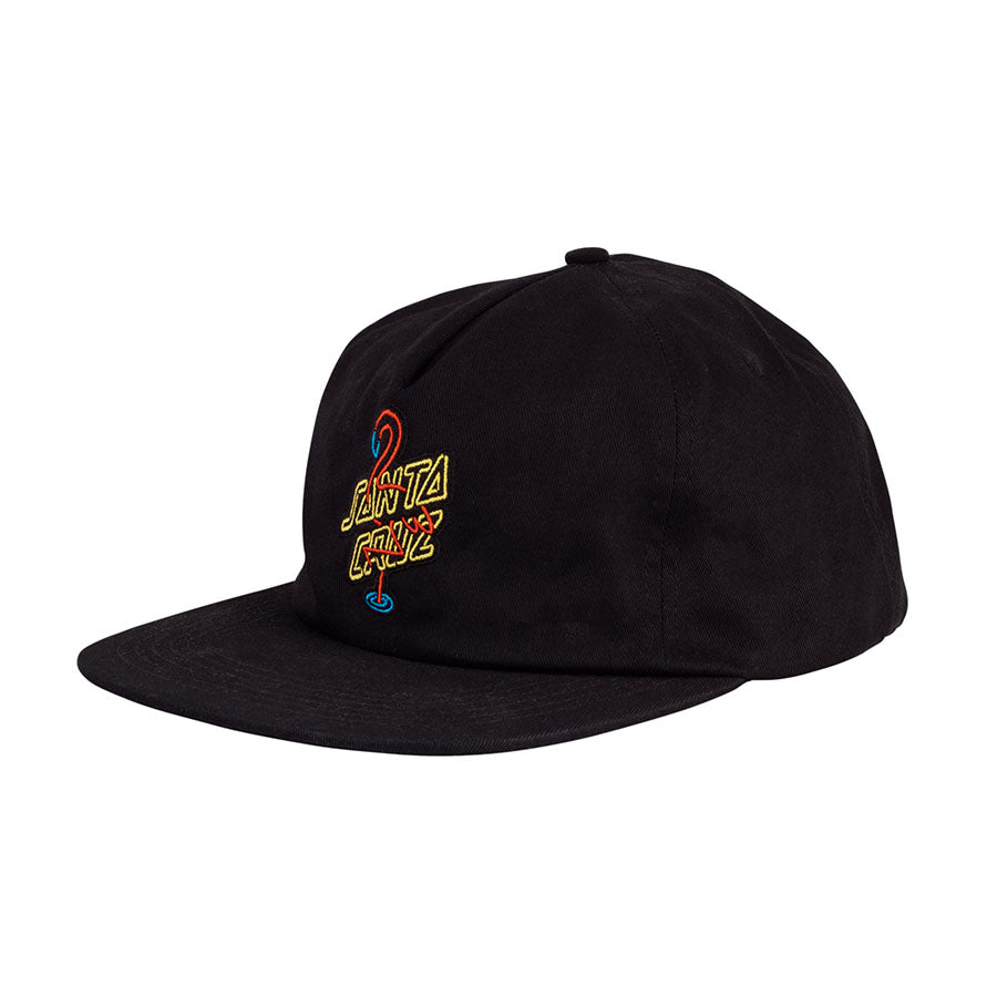 Black Glow Santa Cruz Skateboard Unstructured Snapback Hat